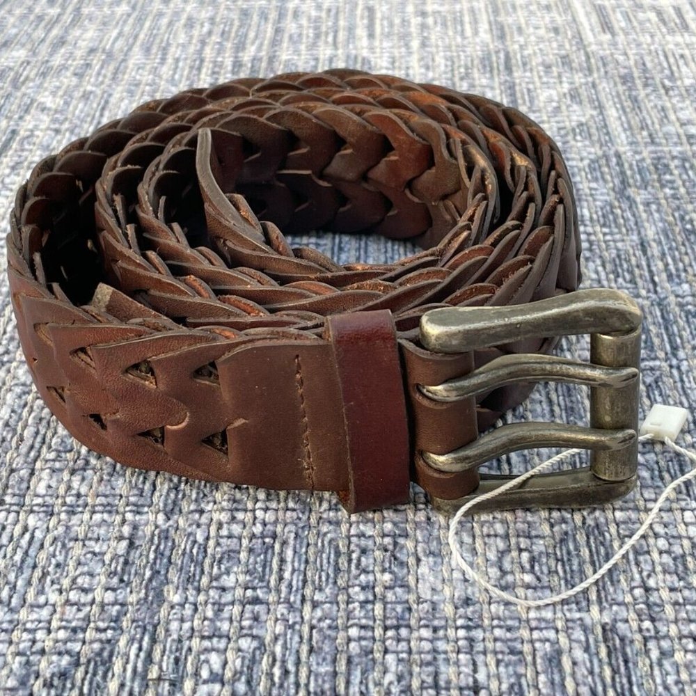 Jeanswest Cuir Vertiable Belt Genuine Leather Braided Waistband Unisex Size 36 - Picture 9 of 12